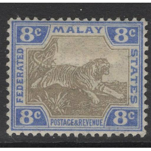 MALAYA FMS SG41 1905 8c GREY & ULTRAMARINE MTD MINT