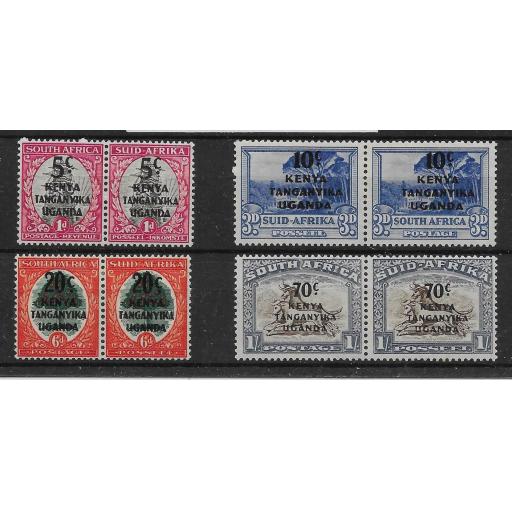 KENYA, UGANDA & TANGANYIKA SG151/4 1941-2 PICTORIAL OVERPRINT SET MTD MINT