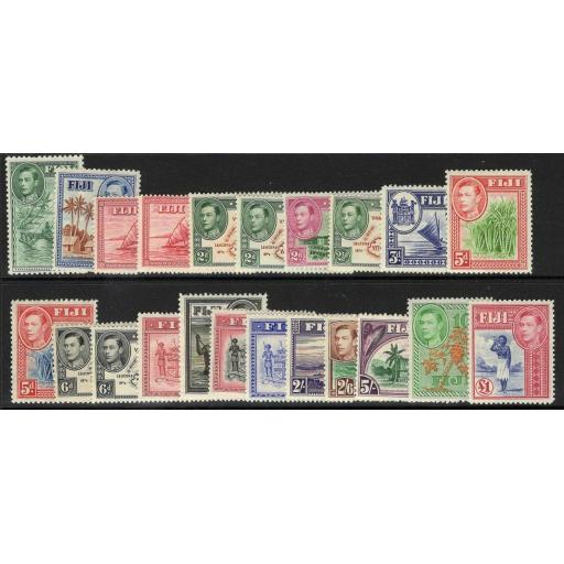 FIJI SG249/66b 1938-55 DEFINITIVE SET MTD MINT