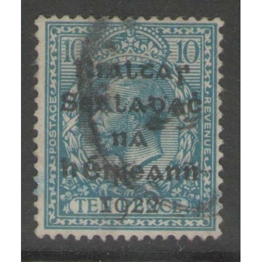 IRELAND SG9 1922 10d TURQUOISE-BLUE USED