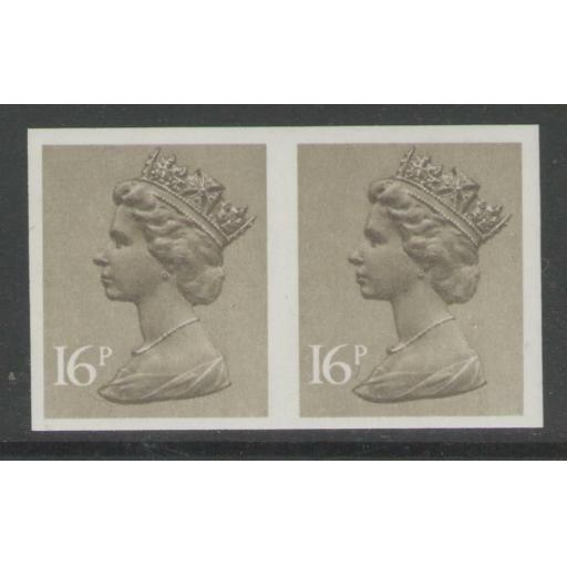 GB SGX949a 1983 16p OLIVE-DRAB IMPERF PAIR MNH