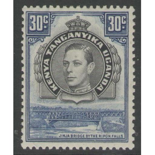 KENYA, UGANDA & TANGANYIKA SG141 1938 30c BLACK & DULL VIOLET-BLUE p13¼ MTD MINT