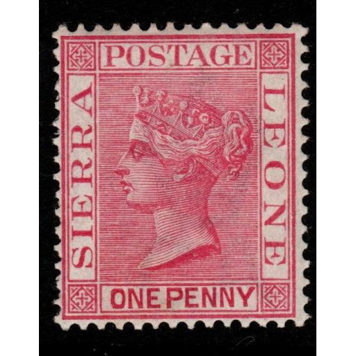 SIERRA LEONE SG28a 1885 1d ROSE-CARMINE MTD MINT