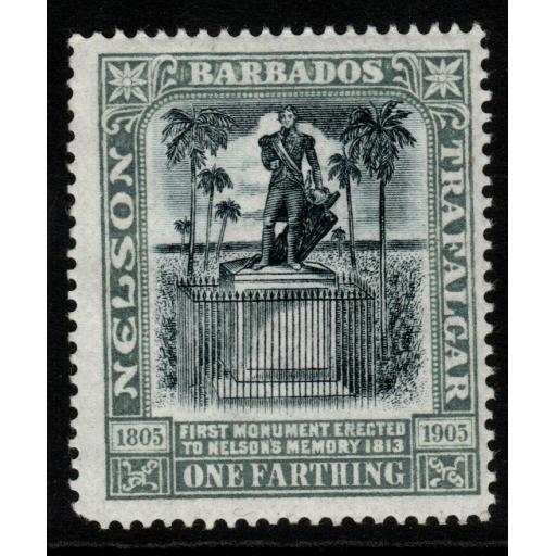 BARBADOS SG145 1906 ¼d BLACK & GREY MNH
