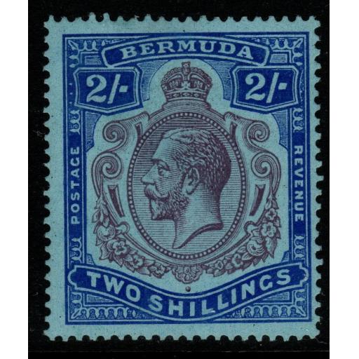 BERMUDA SG88b 1924 2/= PURPLE & BRIGHT BLUE"BREAK IN CROWN & SCROLL" MTD MINT