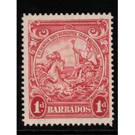 BARBADOS SG249a 1938 1d SCARLET p14 MNH