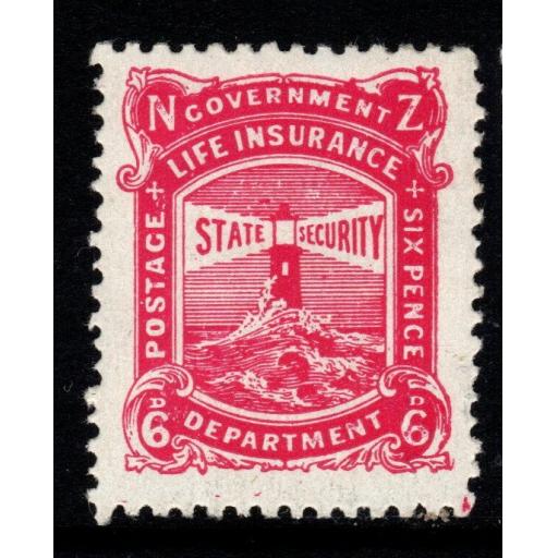 NEW ZEALAND SGL31 1913 6d CARMINE- PINK MNH