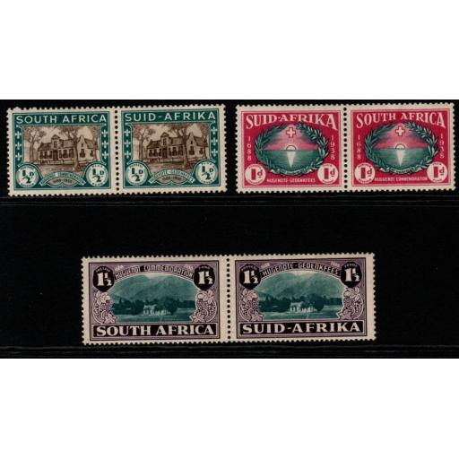 SOUTH AFRICA SG82/4 1939 HUGUENOT ANNIVERSARY MTD MINT