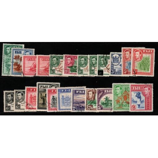 FIJI SG249/66b 1938-55 DEFINITIVE SET FINE USED