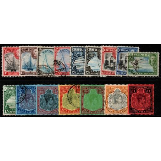 BERMUDA SG110/21d 1938-53 DEFINITIVE SET USED