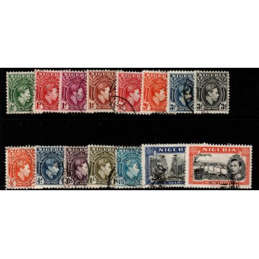 NIGERIA SG49/59a 1938-51 DEFINITIVE SET USED