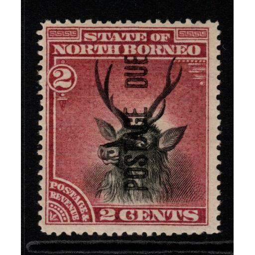 NORTH BORNEO SGD2 1895 2c BLACK & LAKE MTD MINT