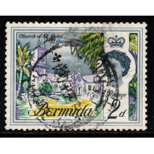 BERMUDA SG164w 1962 2d DEFINITIVE WMK INVERTED(RPS CERT) FINE USED
