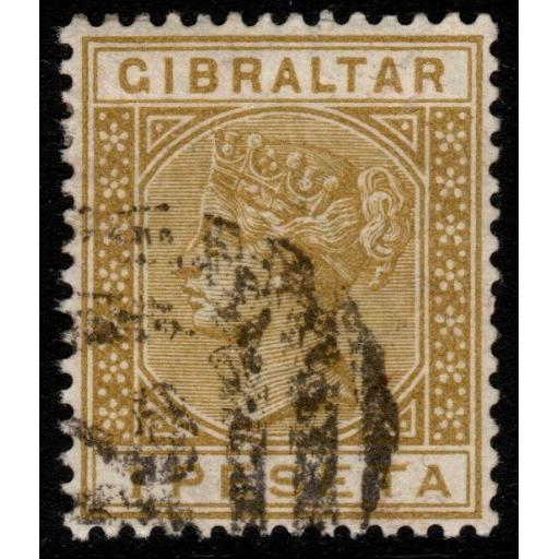 GIBRALTAR SG30 1889 1p BISTRE USED