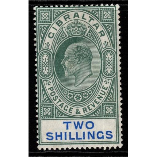 GIBRALTAR SG62 1905 2/= GREEN & BLUE MTD MINT