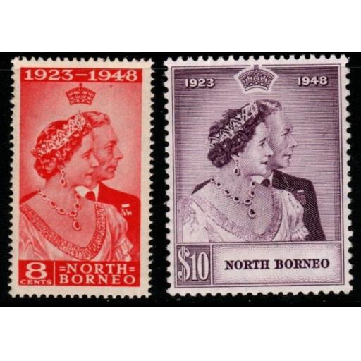 NORTH BORNEO SG350/1 1948 SILVER WEDDING MTD MINT