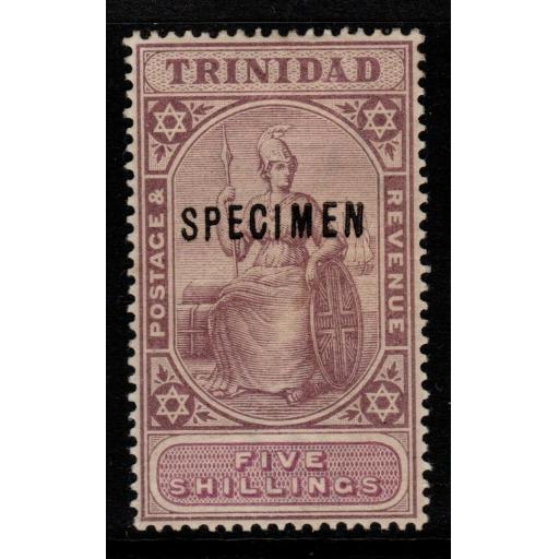 TRINIDAD SG132s 1901 5/= LILAC & MAUVE SPECIMEN MTD MINT