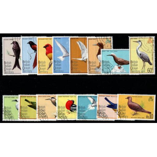 BRITISH INDIAN OCEAN TERR SG62/76 1975 BIRDS FINE USED