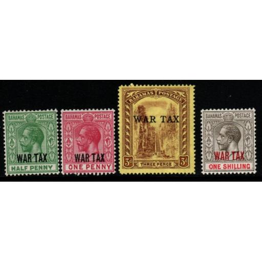 BAHAMAS SG96/9 1918 WAR TAX OVERPRINT SET MTD MINT