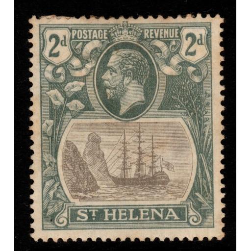 ST.HELENA SG100a 1923 2d GREY & SLATE "BROKEN MAINMAST" MTD MINT