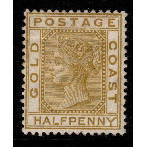 GOLD COAST SG9 1882 ½d YELLOW-OLIVE MTD MINT