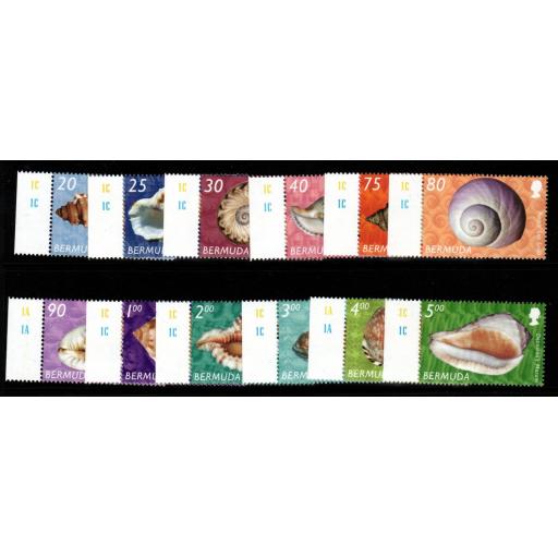 BERMUDA SG894/908A(2003 VALUES ONLY) 2002-3 SHELLS MNH