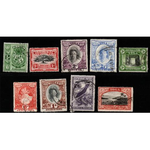 TONGA SG74/82 1942-9 DEFINITIVE SET FINE USED