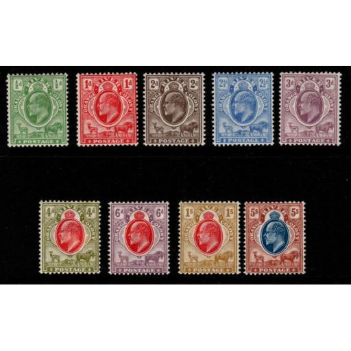 ORANGE RIVER COLONY SG139/47 1903-4 DEFINITIVE SET MTD MINT