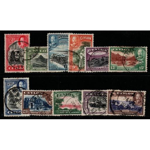 CEYLON SG368/78 1935-6 DEFINITIVE SET USED