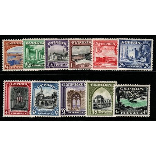 CYPRUS SG133/43 1934 DEFINITIVE SET MTD MINT