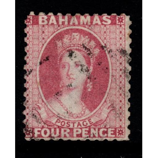 BAHAMAS SG41 1882 4d ROSE p12 USED