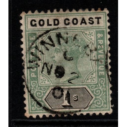 GOLD COAST SG31 1899 1/= GREEN & BLACK FINE USED
