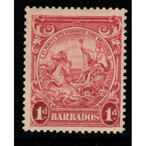 BARBADOS SG249 1939 1d SCARLET p13½x13 MTD MINT SLIGHTLY FADED