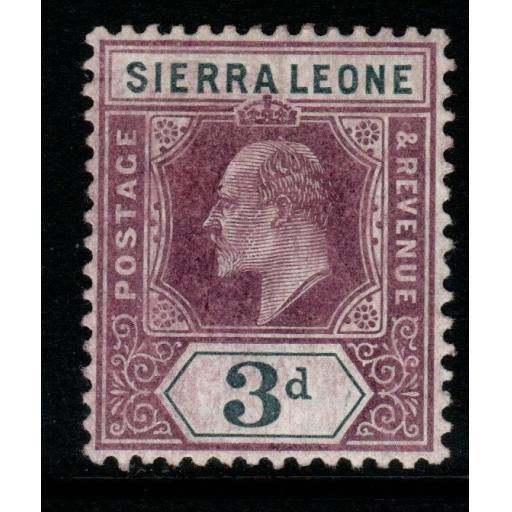 SIERRA LEONE SG91w 1905 3d DULL PURPLE & GREY WMK INVERTED MTD MINT