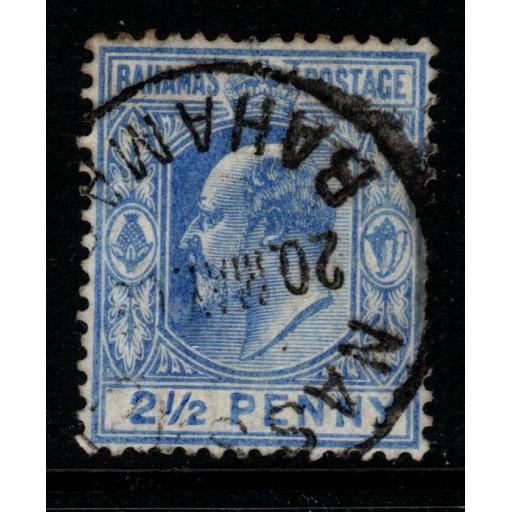 BAHAMAS SG73 1907 2½d ULTRAMARINE USED