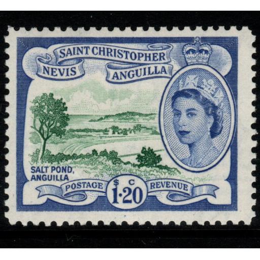 ST.KITTS-NEVIS SG117 1954 $1.20 DEEP GREEN & ULTRAMARINE MNH