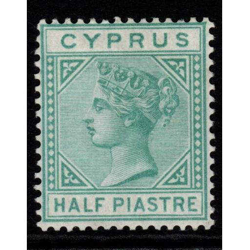 CYPRUS SG11 1881 ½pi EMERALD-GREEN DIE I MTD MINT