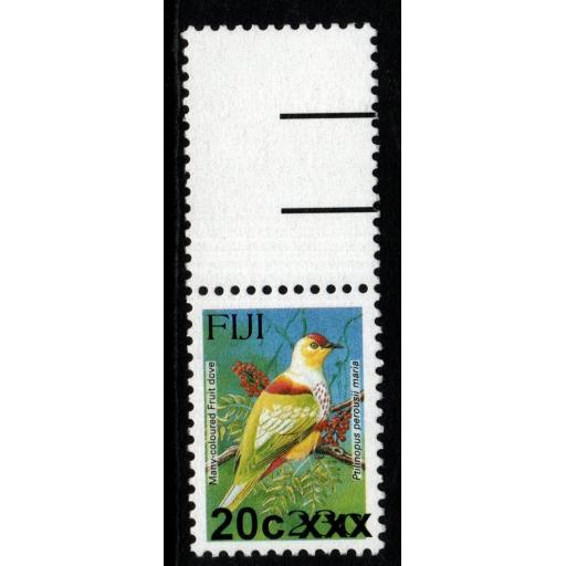 FIJI SGF1362 2008 20c on 23c BIRDS TYPE IIIh SURCHARGED MNH