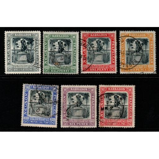 BARBADOS SG145/51 1906 NELSON CENTENARY FINE USED