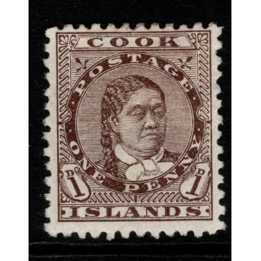 COOK ISLANDS SG5 1893 1d BROWN p12x11½ MTD MINT