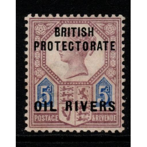 OIL RIVERS SG5 1892 5d DULL PURPLE & BLUE MTD MINT