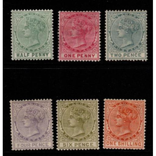 LAGOS SG21/6 1884-6 DEFINITIVE SET TO 1/= MTD MINT