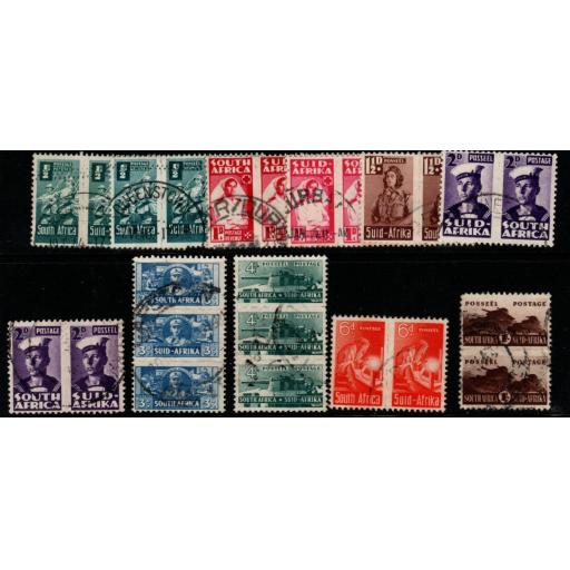 SOUTH AFRICA SG97/104(INc.97b,98a&100a) 1942-4 WAR EFFORT REDUCED SIZES FINE USED