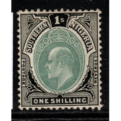 SOUTHERN NIGERIA SG28a 1908 1/= GREY-GREEN & BLACK CHALKY PAPER MTD MINT