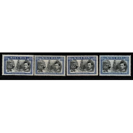 NIGERIA SG58/c 1938-51 2/6 DEFINITIVE VALUES EXC SG58ab MTD MINT
