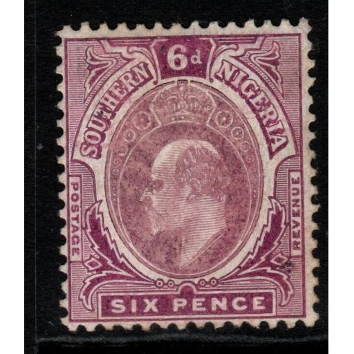 SOUTHERN NIGERIA SG39a 1911 6d DULL PURPLE & BRIGHT PURPLE MTD MINT