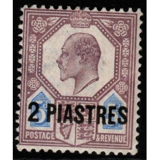 BRITISH LEVANT SG14 1905 2pi on 5d DULL PURPLE & ULTRAMARINE MTD MINT