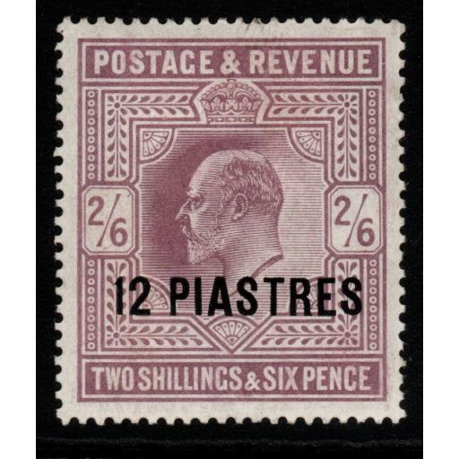 BRITISH LEVANT SG11b 1903 12pi on 2/6 DULL PURPLE CHALKY PAPER MTD MINT