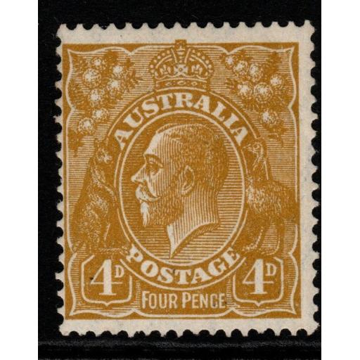 AUSTRALIA SG129 1933 4d YELLOW-OLIVE MNH