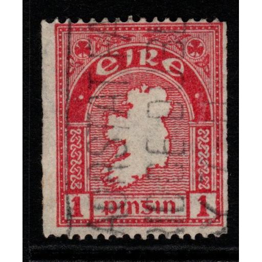 IRELAND SG72c 1934 1d CARMINE p15x1MPERF USED